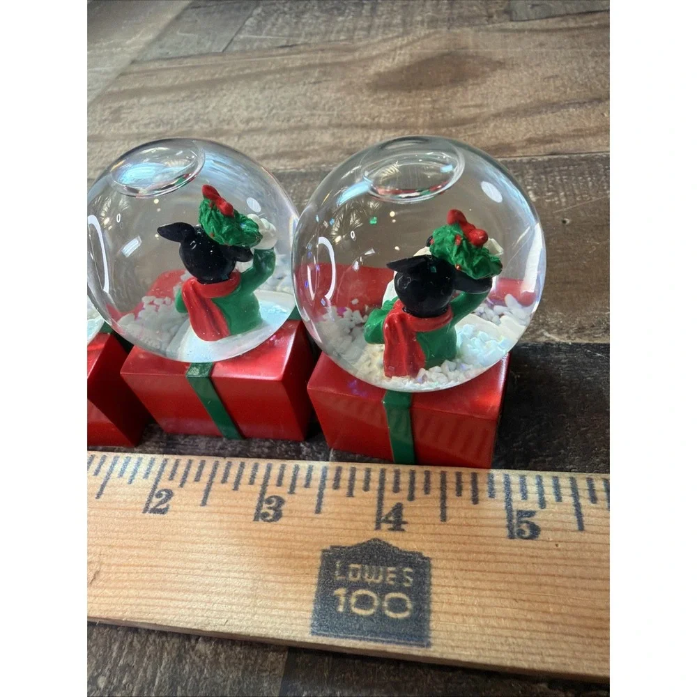 Disney JCPenney Mickey Mouse Christmas Holiday Mini Snow Globes Vintage Lot Of 3